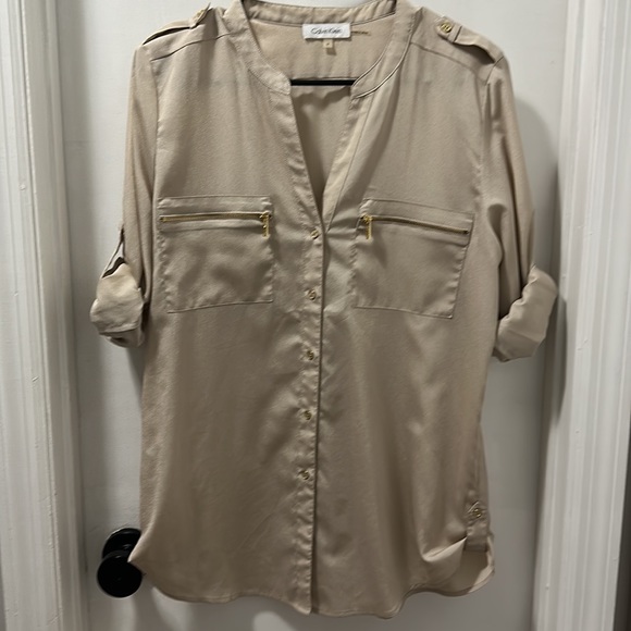 Calvin Klein zip pocket utility blouse - Picture 6 of 6